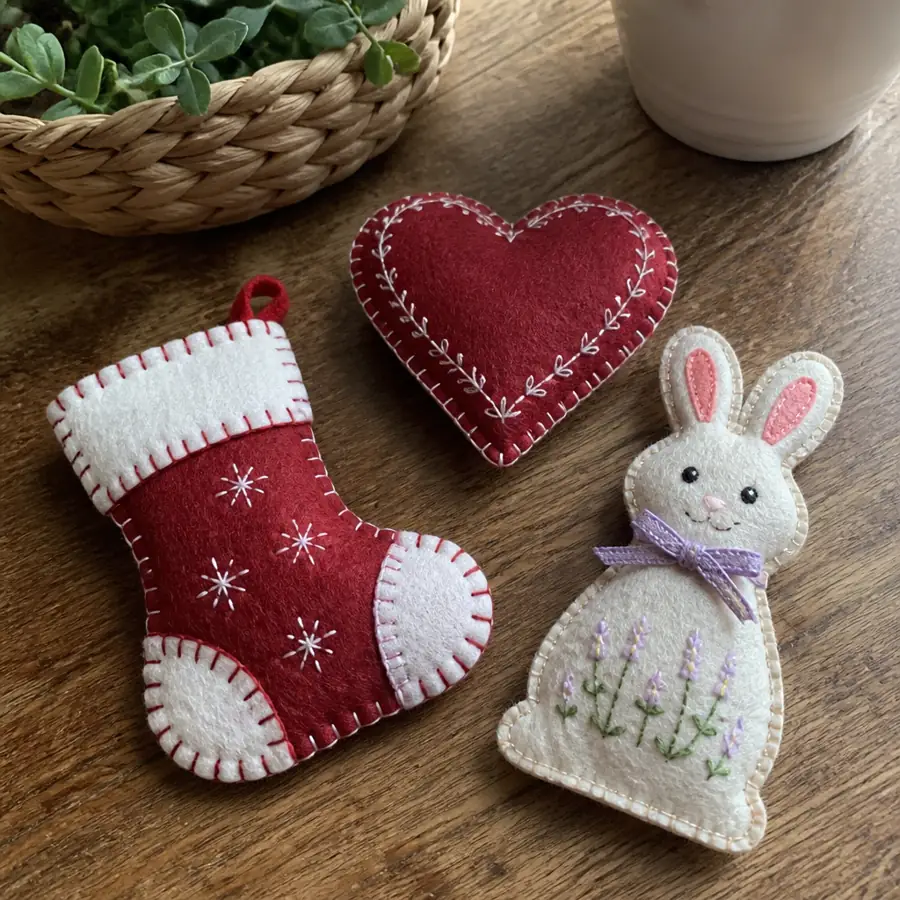 Holiday felt pieces