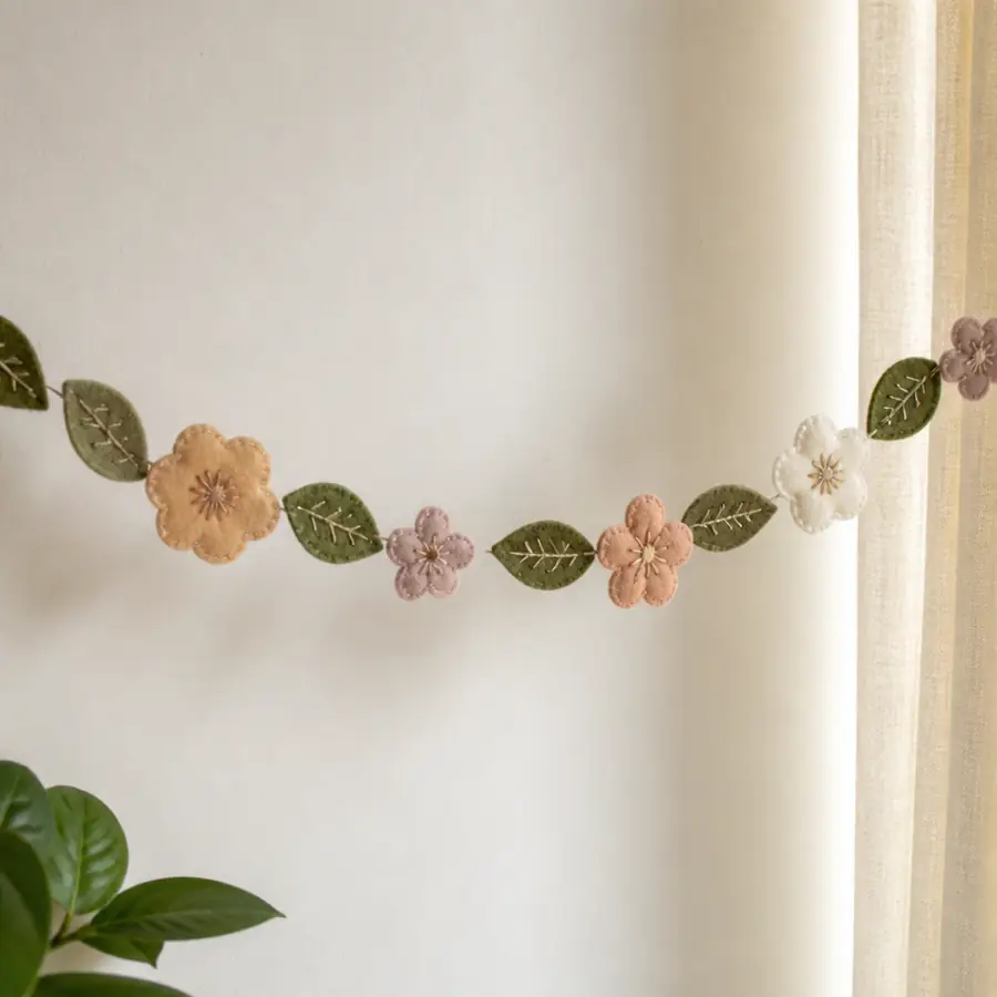 Felt flower garland