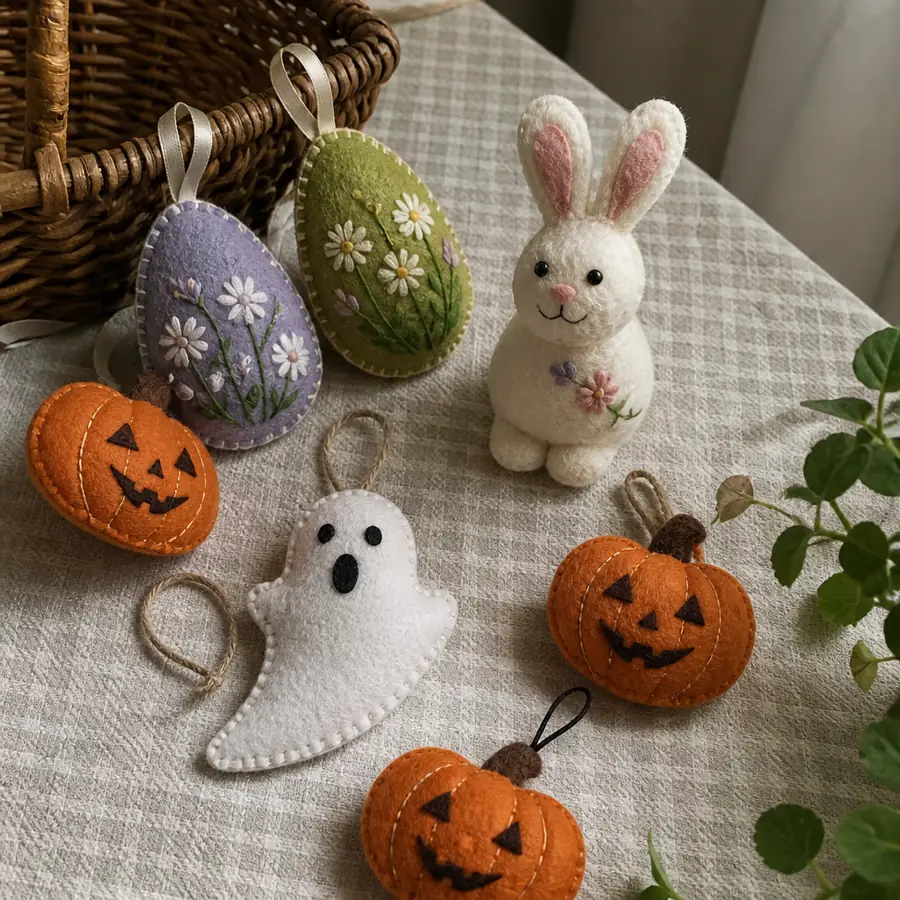 Felt Easter and Halloween decor
