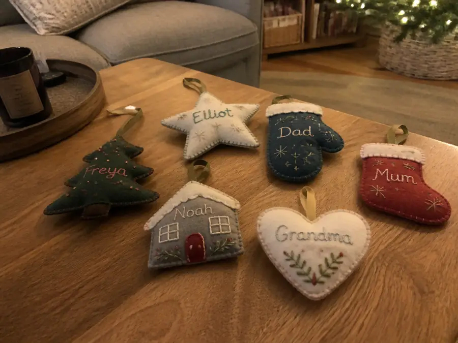 Customer's name ornaments